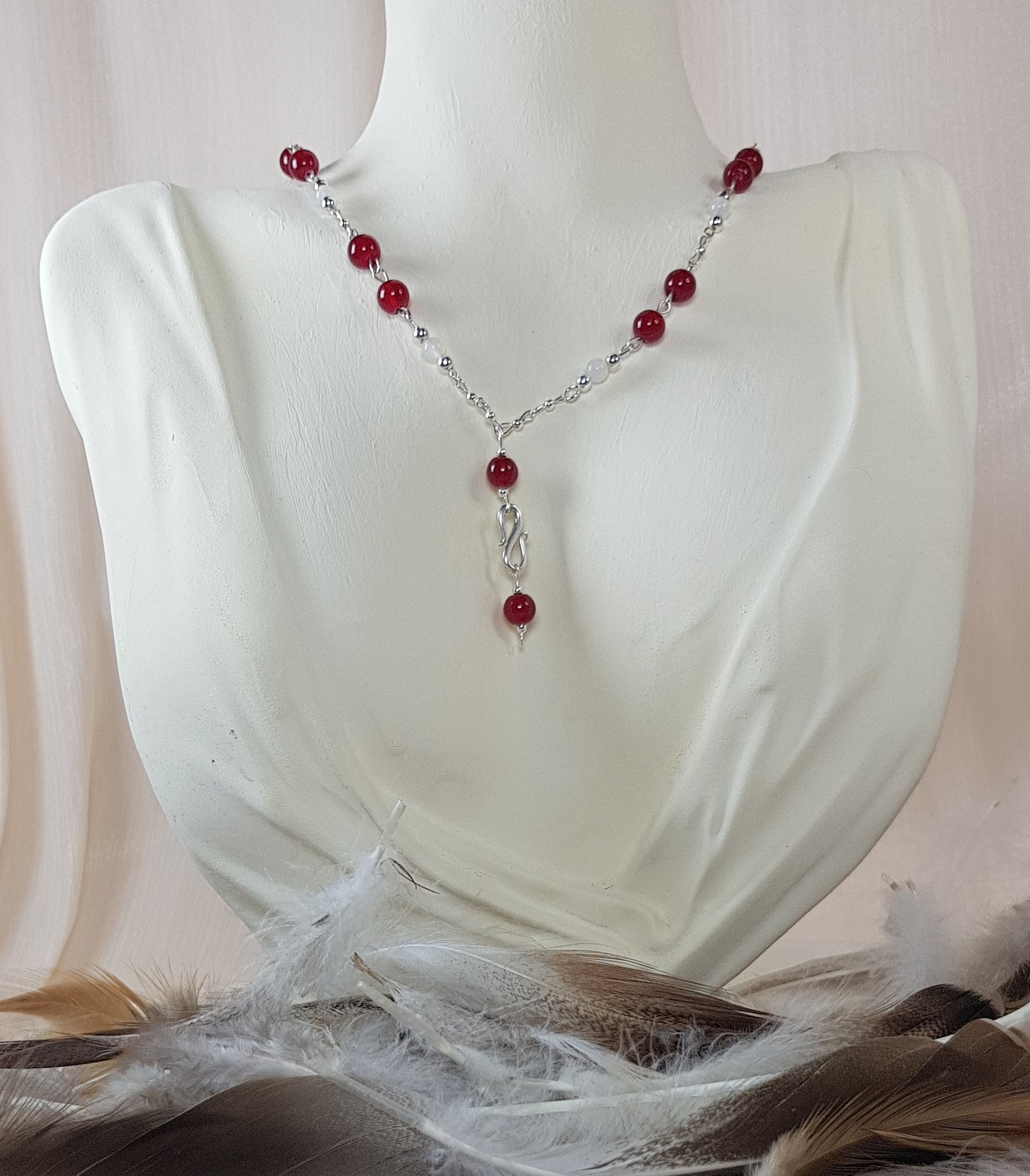 agate rouge argent 925