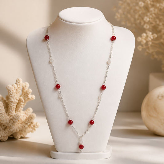 Pendentif Agate Rouge Argent 925 - Pierre Naturelle