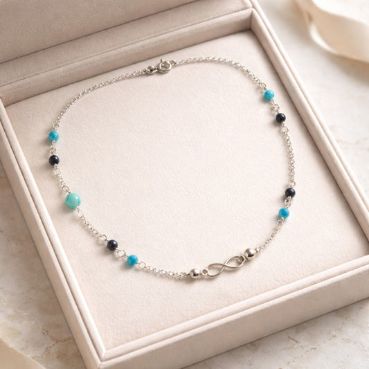 Pendentif Agate Turquoise Argent 925 - Pierre Naturelle Infini
