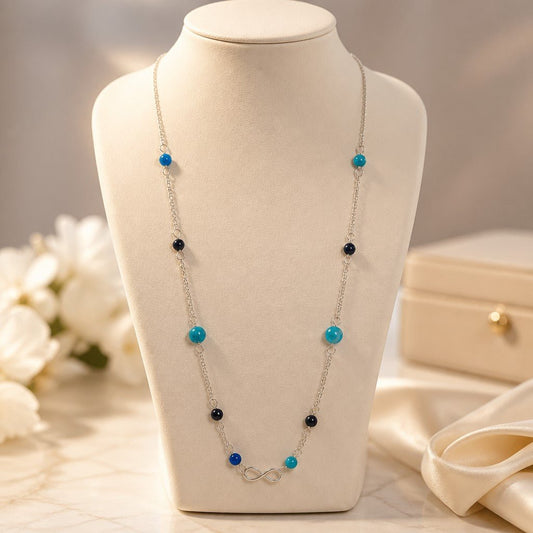 Pendentif Agate Turquoise Argent 925 - Pierre Naturelle Infini