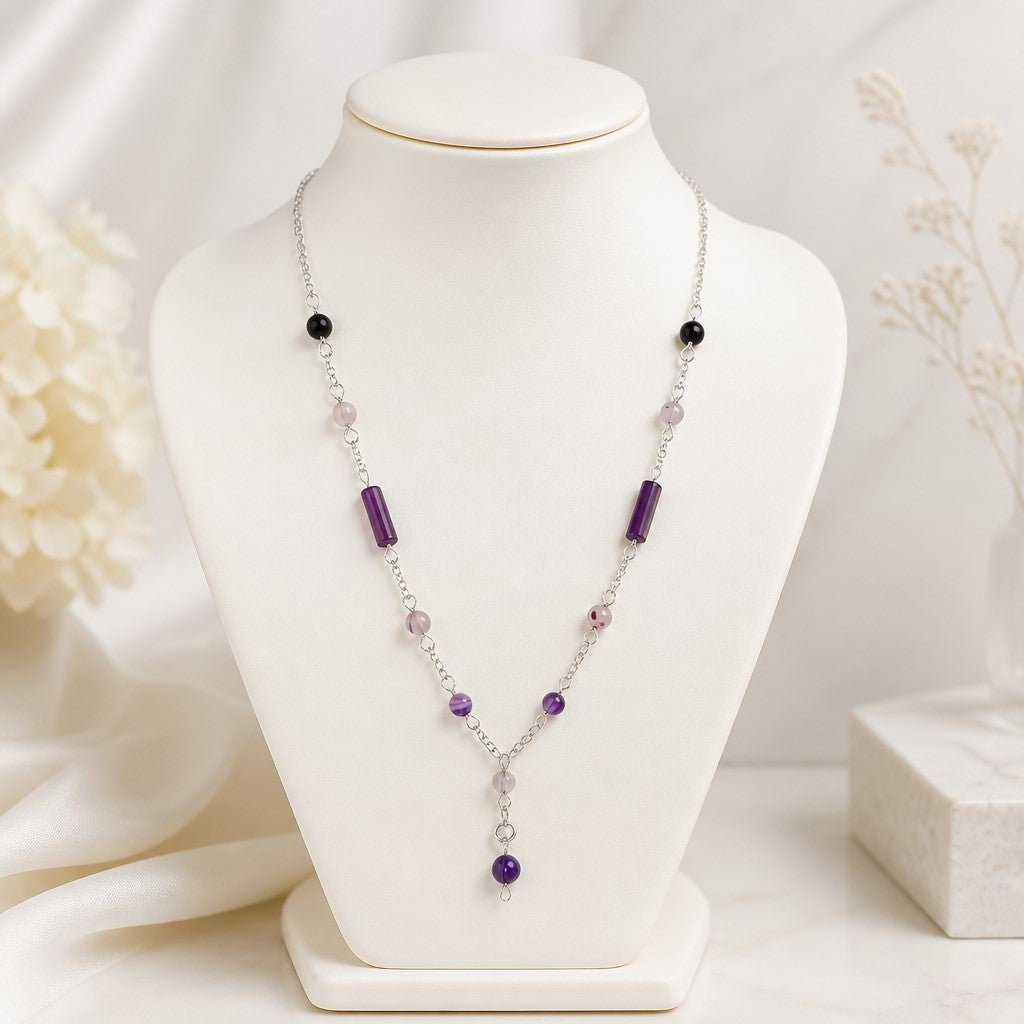 Pendentif Agate Violette Argent 925 - Pierre Naturelle