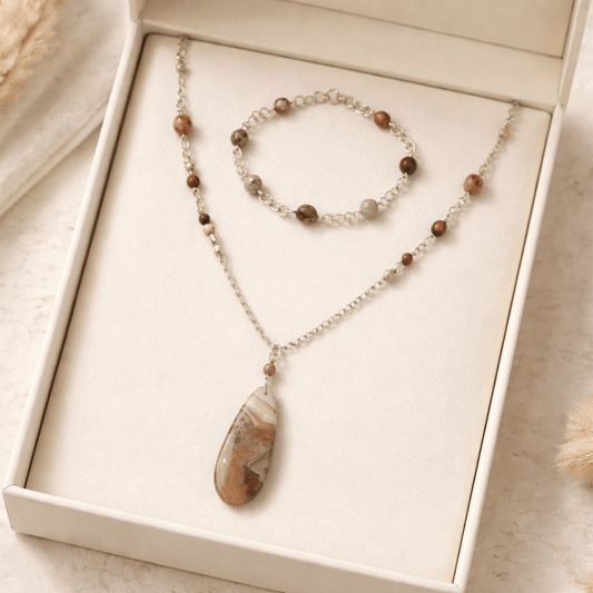 Parure Agate Crazy Argent 925