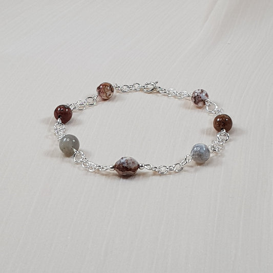 Agate crazy argent 925