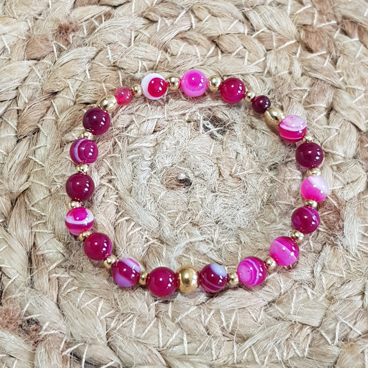 Bracelet agate fushia