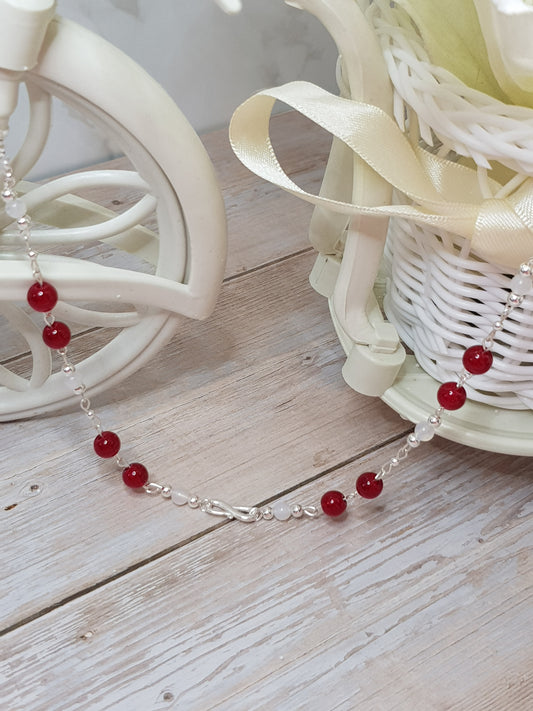 agate rouge argent 925