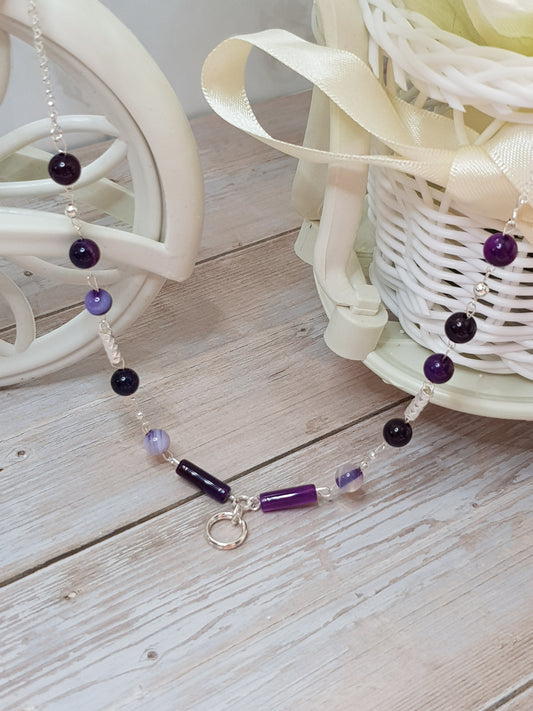 agate violette argent 925