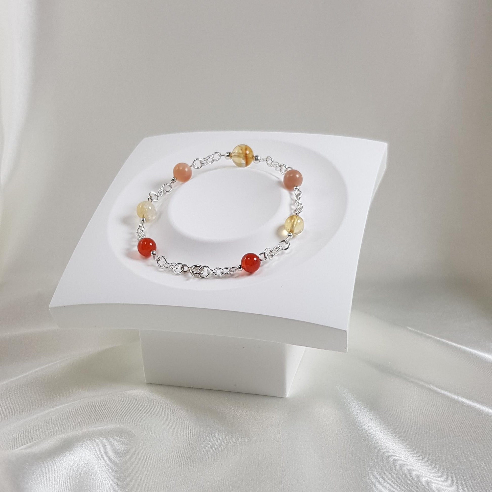 Bracelet allégresse en argent 925 - lithothérapie pierres naturelles 