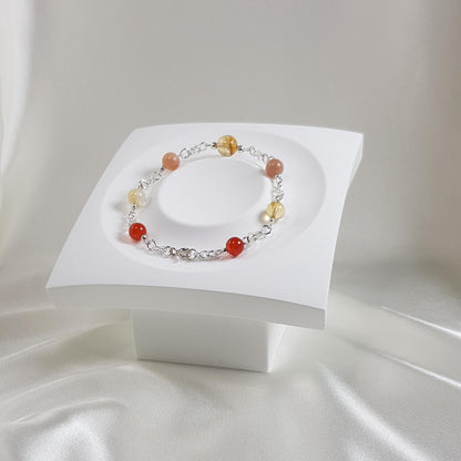 Bracelet allégresse en argent 925 - lithothérapie pierres naturelles 