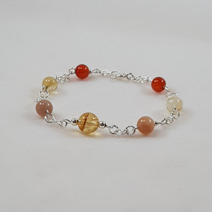 Bracelet allégresse en argent 925 - lithothérapie pierres naturelles 