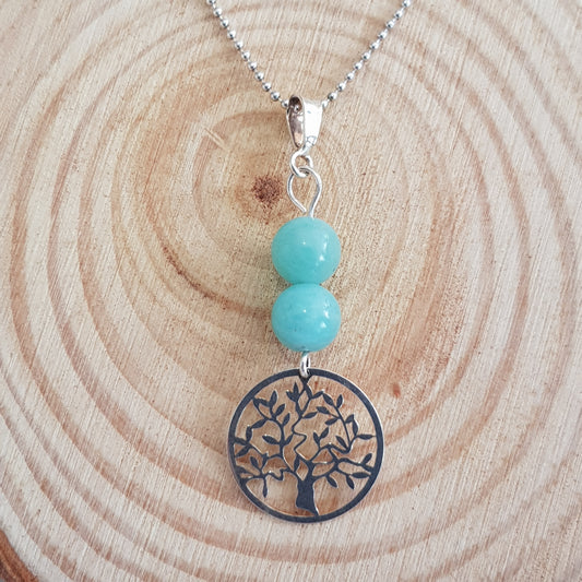 Amazonite arbre de vie argent 925