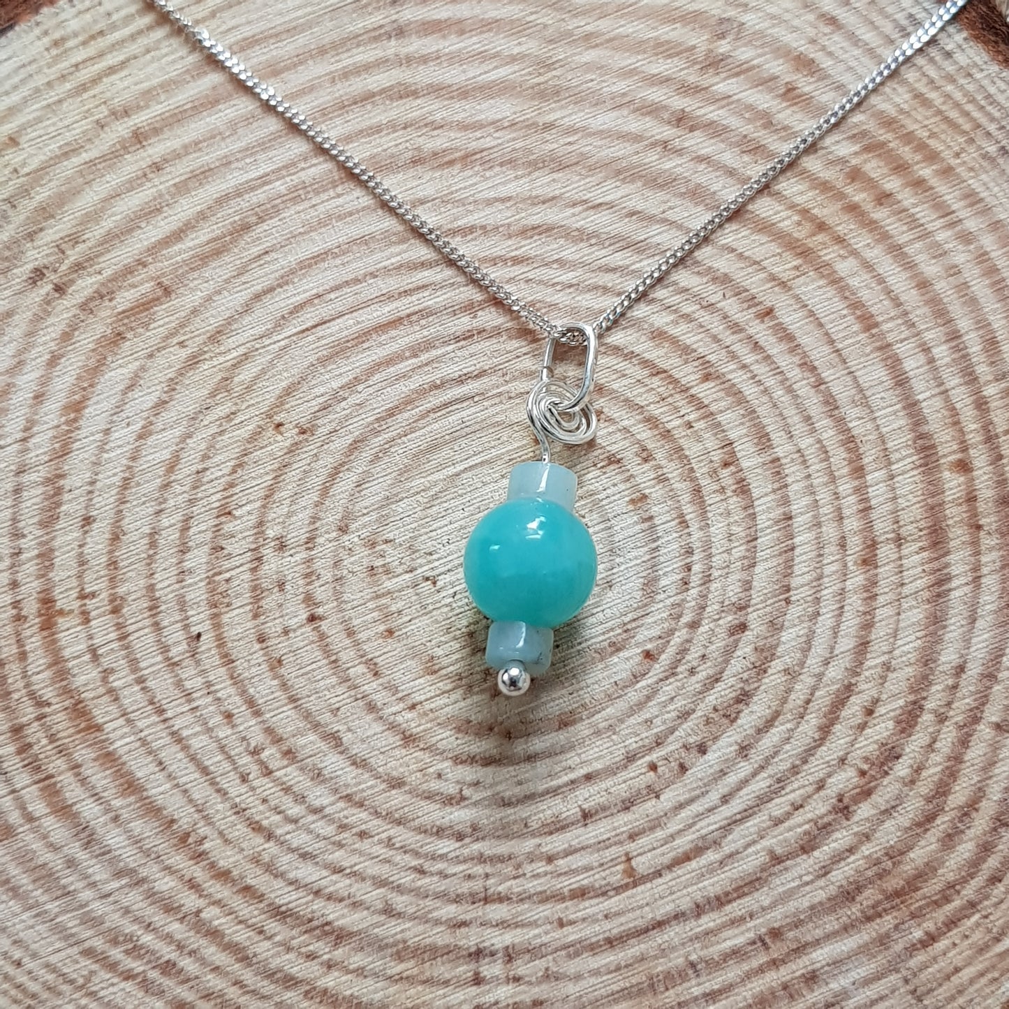 Amazonite cylindre argent 925