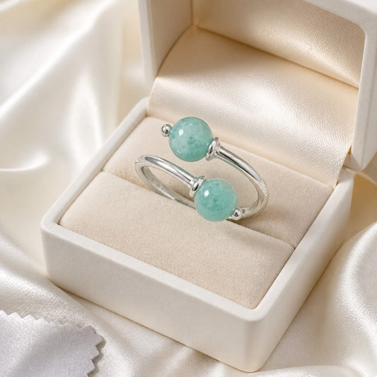 Bague Amazonite Argent 925 - Pierre d'Équilibre et de Confiance