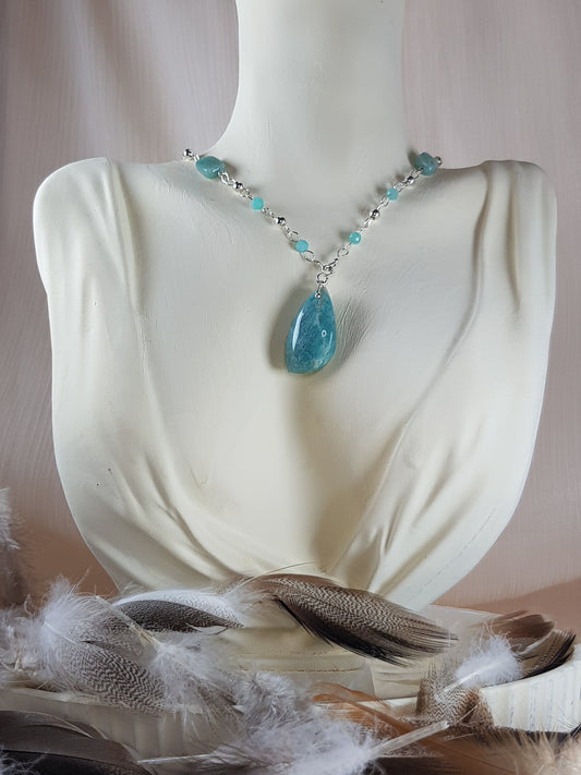 Amazonite rayée dolmen argent 925