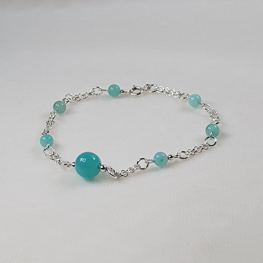 Amazonite bleue argent 925