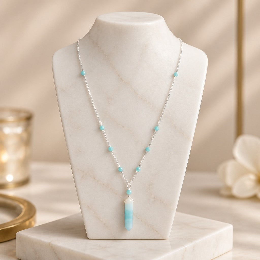 Pendentif Amazonite pointe Argent 925 - Pierre Naturelle