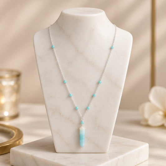 Pendentif Amazonite pointe Argent 925 - Pierre Naturelle