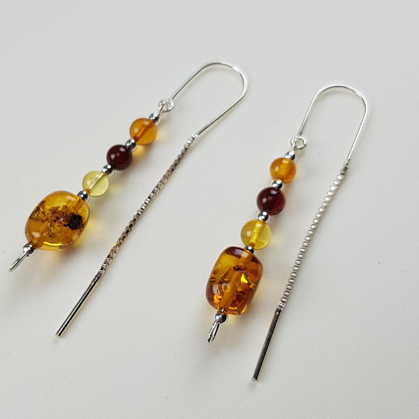 Boucles d'Oreilles Ambre - Argent 925 & ambre