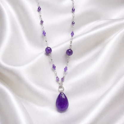 Pendentif Améthyste Goutte Argent 925 - Pierre Naturelle