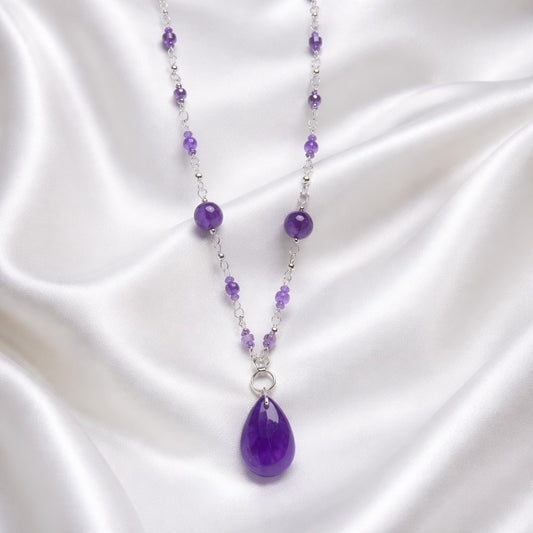 Pendentif Améthyste Goutte Argent 925 - Pierre Naturelle