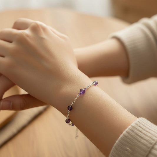 Bracelet Améthyste Argent 925 - Pierre Naturelle