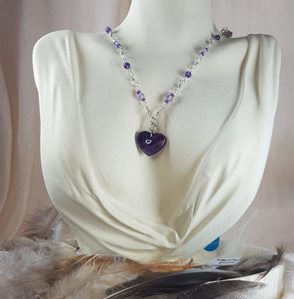 améthyste coeur argent 925