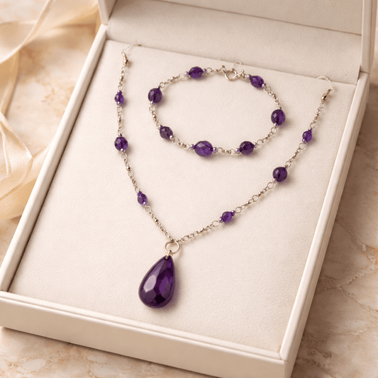 Parure Améthyste Argent 925 - Pierre Naturelle