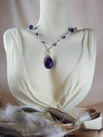 améthyste goutte argent 925