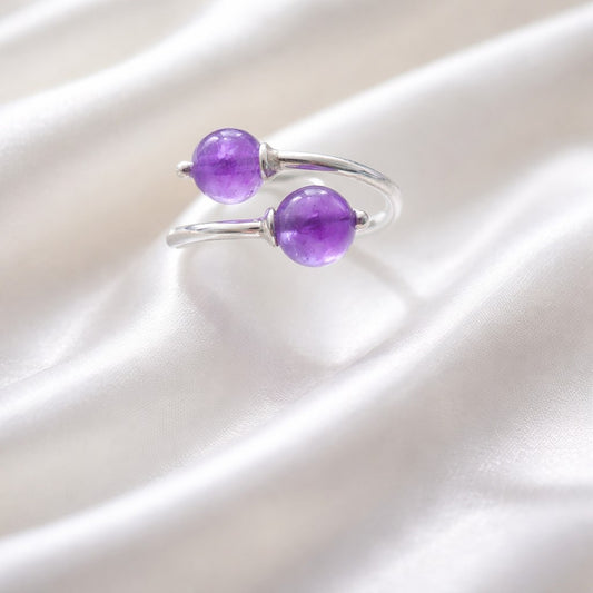 Bague Améthyste Argent 925 - Pierre de Sérénité Lithothérapie