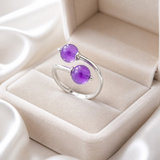 Bague Améthyste Argent 925 - Pierre de Sérénité Lithothérapie