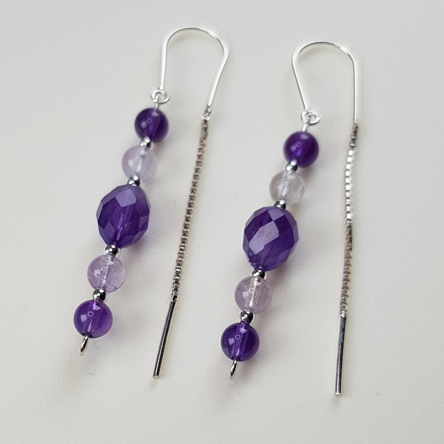 Boucles d'Oreilles Améthyste - Argent 925 & Pierre Naturelle