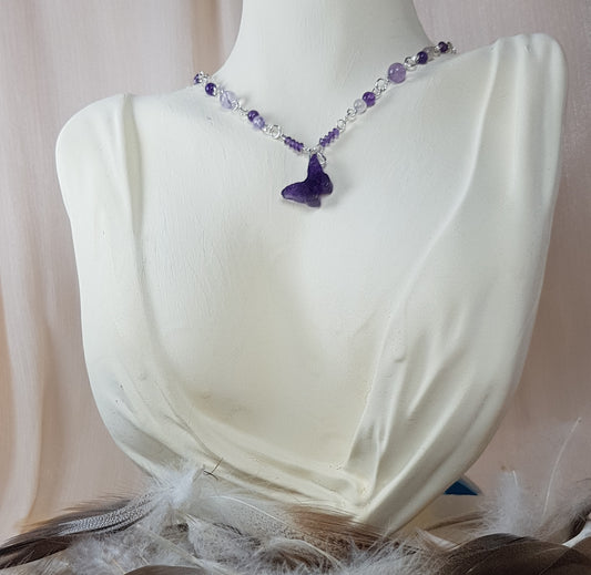 améthyste papillon argent 925