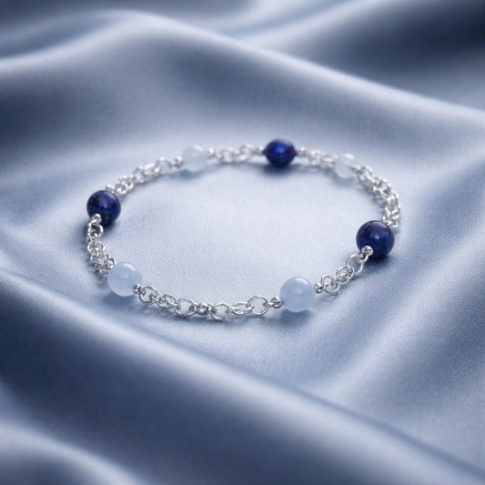 Bracelet Apaisement - Lithothérapie Pierres Naturelles Argent 925