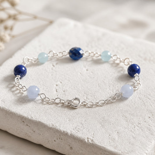 Bracelet Apaisement - Lithothérapie Pierres Naturelles Argent 925
