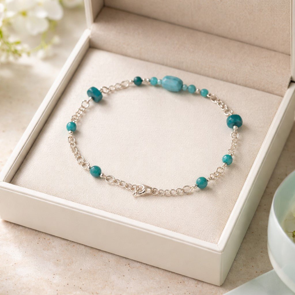 Bracelet Apatite Bleue Argent 925