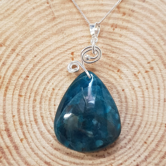 Apatite bleue argent 925