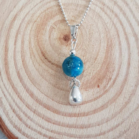 Apatite bleue argent 925