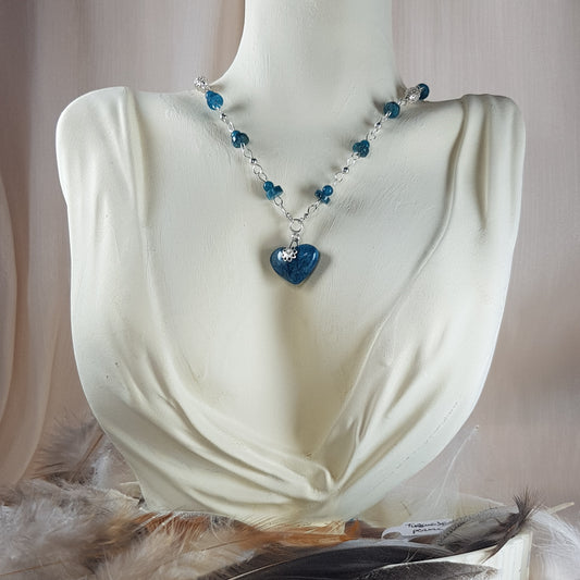 apatite bleue coeur argent 925