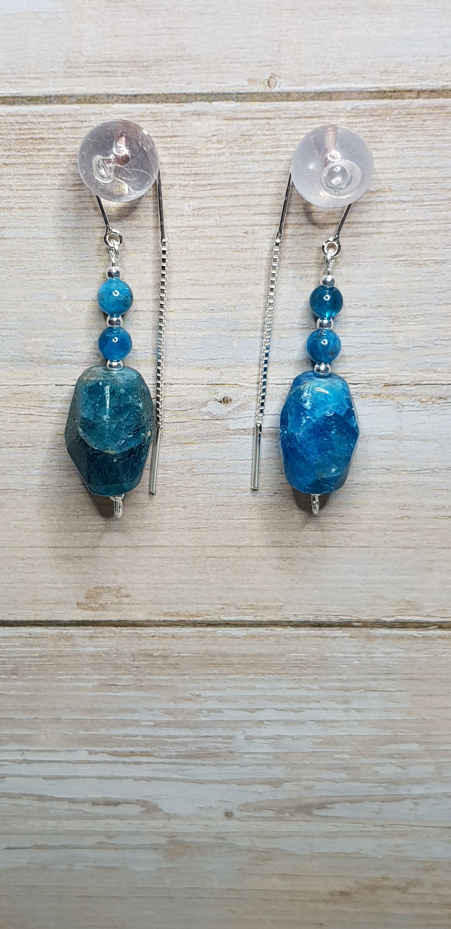 Apatite bleue argent 925