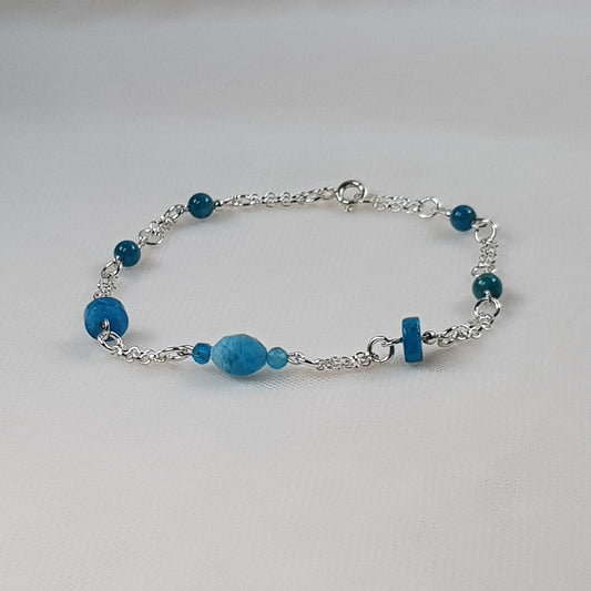 Apatite bleue argent 925
