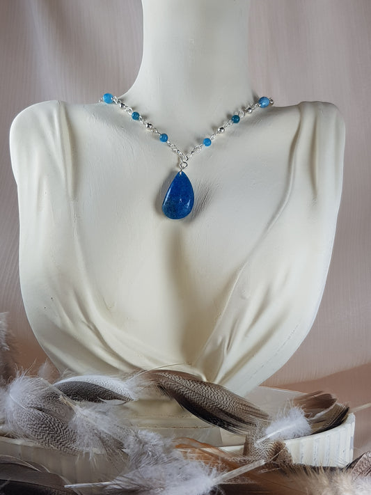 Apatite bleue argent 925