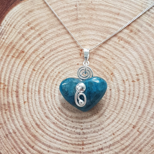 apatite bleue coeur argent 925