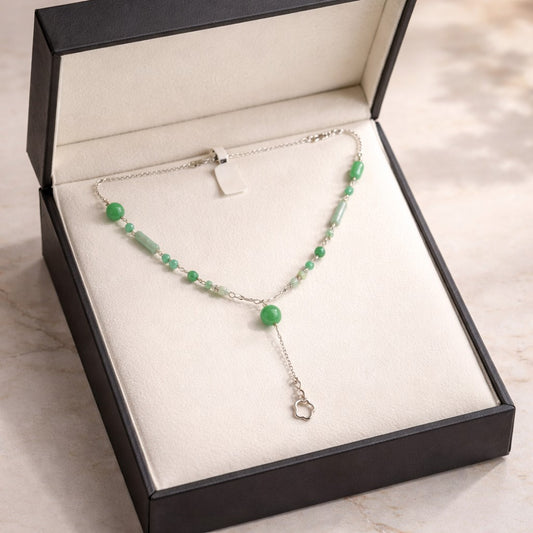 Pendentif Aventurine Verte Argent 925 Étoile - Pierre de Chance