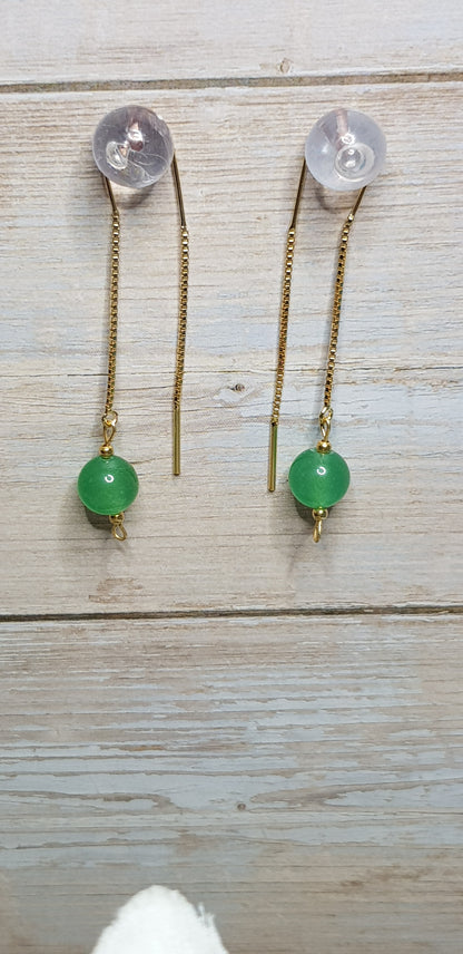 Aventurine argent 925 plaque or 1 micron