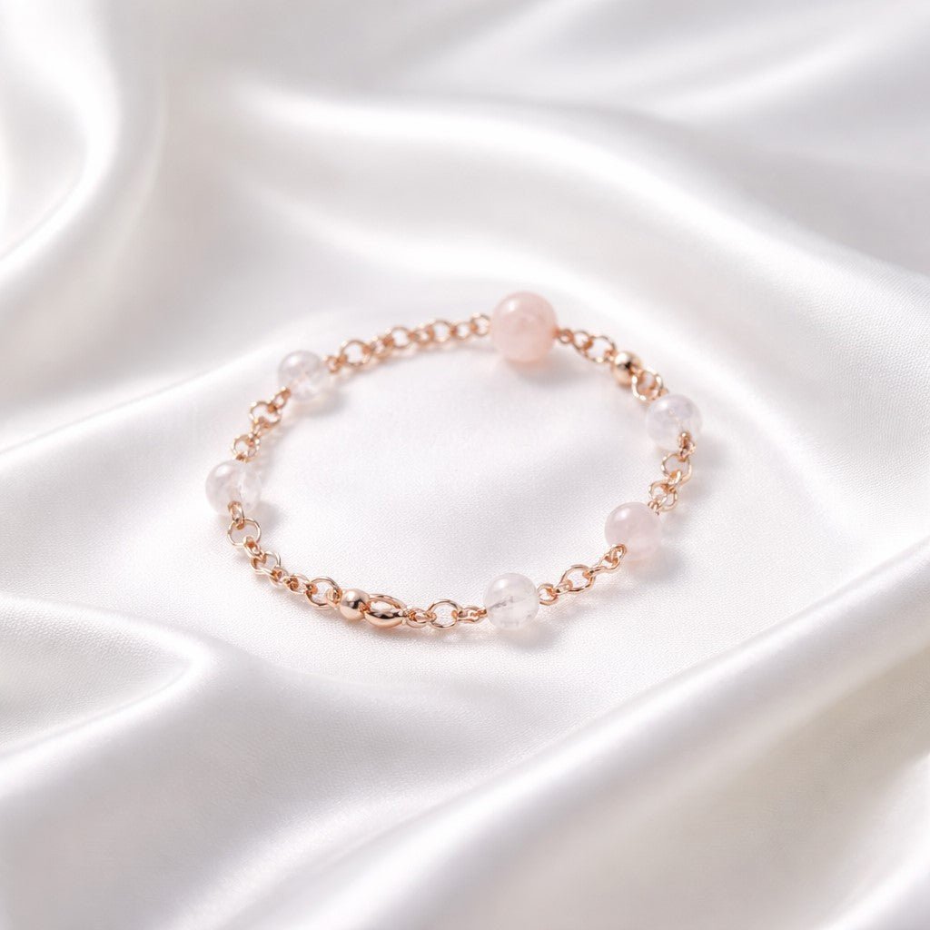 Bracelet Béryl Rose Argent 925 Plaqué Or Rose
