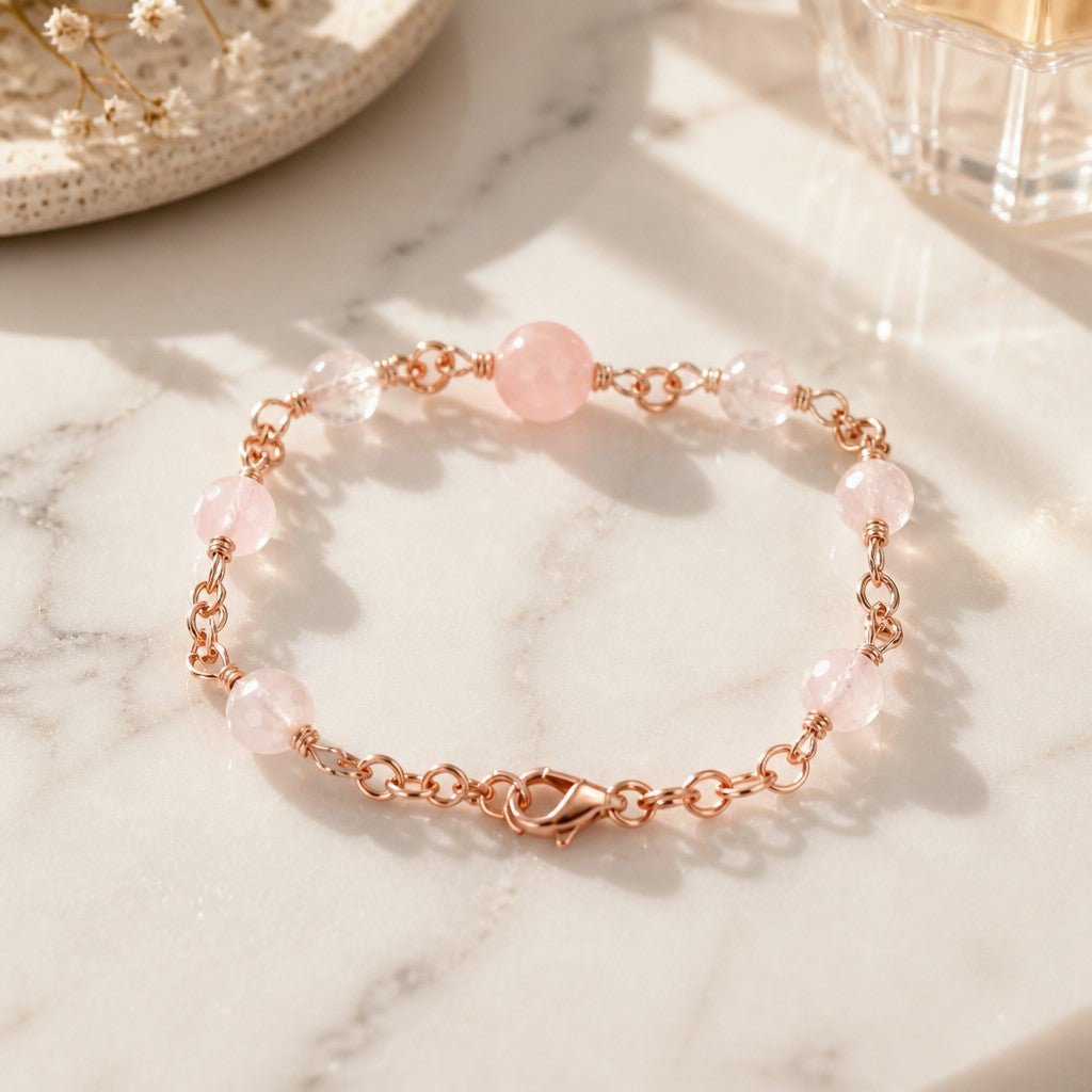 Bracelet Béryl Rose Argent 925 Plaqué Or Rose