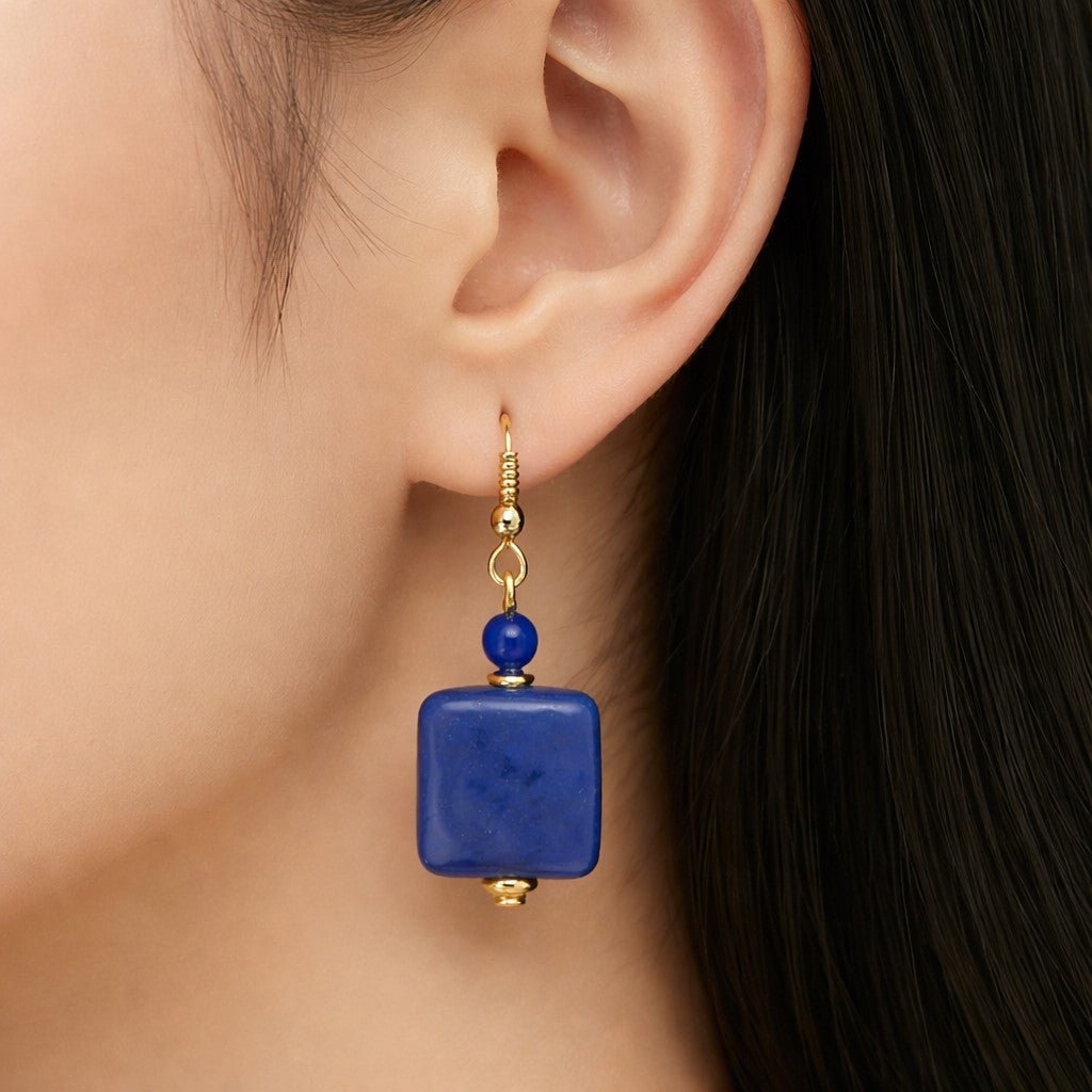 Boucles d'Oreilles Murano Bleu 9244 - Sérénité Vénitienne