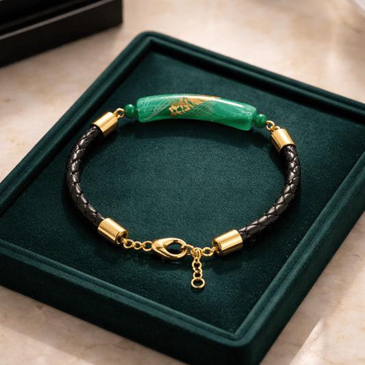 Bracelet Acier Verre Murano Eider + malachite- Collier Vénitien Certifié