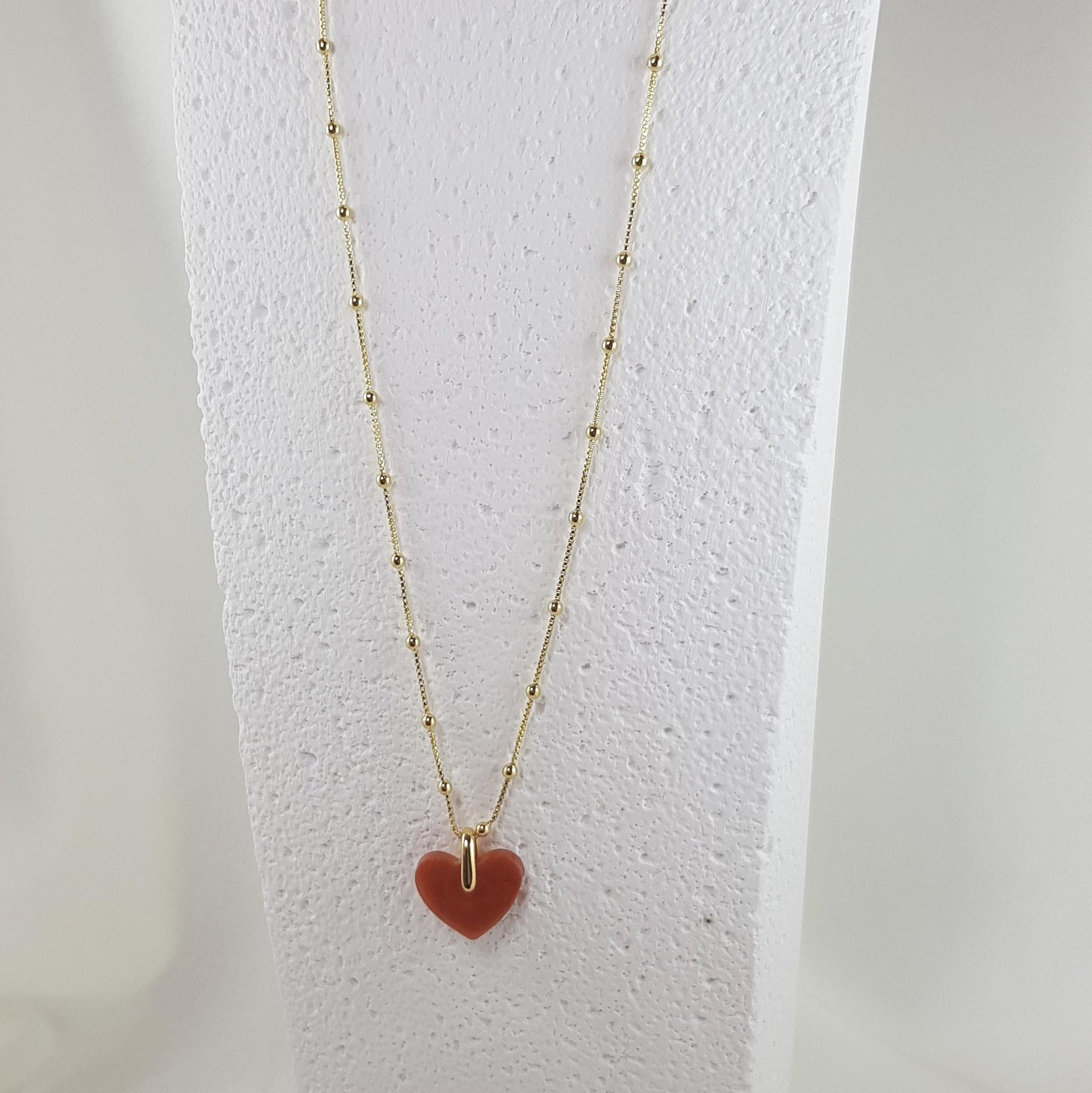 Collier Cœur Bronze en Résine - Bijou Artisanal Intemporel - Les Secrets de Louisettecollier