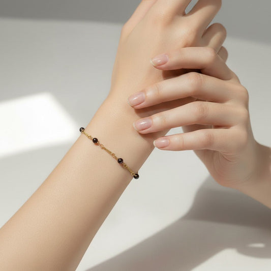 Bracelet Bronzite Acier - Pierre Naturelle