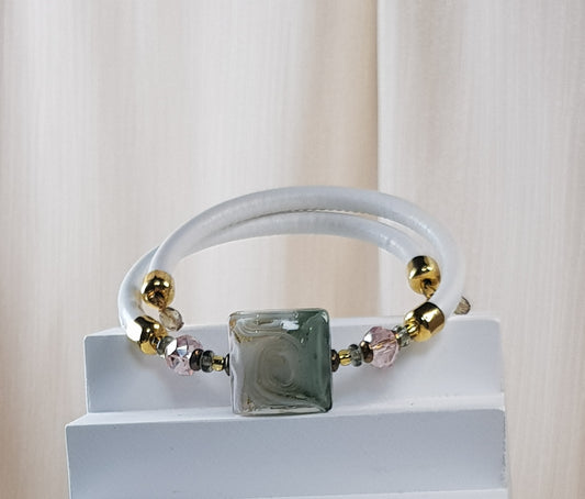 Bracelet murano carré tendresse